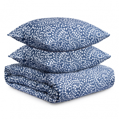 картинка Комплект постельного белья темно-синего цвета с принтом Спелая смородина из коллекции Scandinavian touch от магазина Tkano