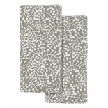 Изображение: Набор из двух муслиновых полотенец серого цвета с принтом Спелая Смородина из коллекции Scandinavian touch