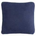 Изображение: Подушка декоративная из стираного хлопка темно-синего цвета из коллекции Essential