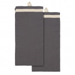 Изображение: Набор из двух кухонных полотенец саржевого плетения серого цвета из коллекции Essential