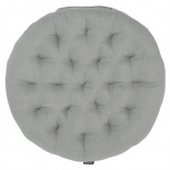 Изображение: Подушка на стул круглая из стираного льна серого цвета из коллекции Essential