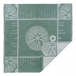 Изображение: Салфетка сервировочная из хлопка зеленого цвета с жаккардовым рисунком Ледяные узоры из коллекции New Year Essential