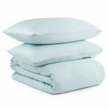 Изображение: Комплект постельного белья из сатина голубого цвета из коллекции Essential