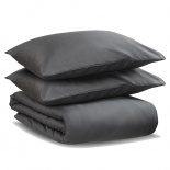 Изображение: Комплект постельного белья из сатина темно-серого цвета из коллекции Wild