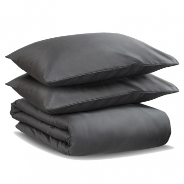 картинка Комплект постельного белья из сатина темно-серого цвета из коллекции Wild от магазина Tkano