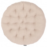 Изображение: Подушка на стул круглая из стираного льна бежевого цвета из коллекции Essential