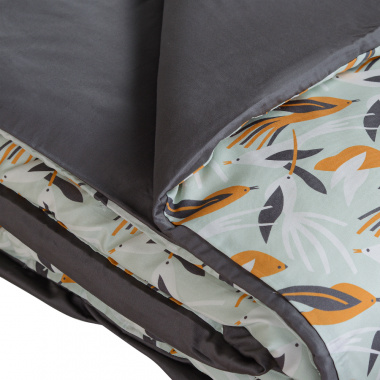 картинка Комплект постельного белья из сатина темно-серого цвета в принтом Birds of Nile из коллекции Wild от магазина Tkano