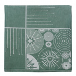 Изображение: Скатерть из хлопка зеленого цвета с жаккардовым рисунком Ледяные узоры из коллекции New Year Essential
