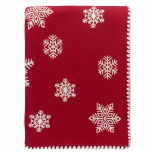 Изображение: Плед из хлопка с новогодним рисунком Fluffy snowflakes из коллекции New Year Essential