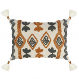 Изображение: Подушка декоративная с бахромой и вышивкой Abstract play из коллекции Ethnic