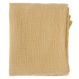 Изображение: Одеяло из жатого хлопка горчичного цвета из коллекции Essential