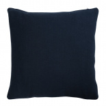 Изображение: Подушка декоративная из хлопка фактурного плетения темно-синего цвета из коллекции Essential