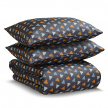 Изображение: Комплект постельного белья из сатина мятного цвета с принтом Triangles из коллекции Wild