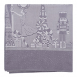 Изображение: Скатерть из хлопка фиолетово-серого цвета с жаккардовым  рисунком Щелкунчик из коллекции New Year Essential