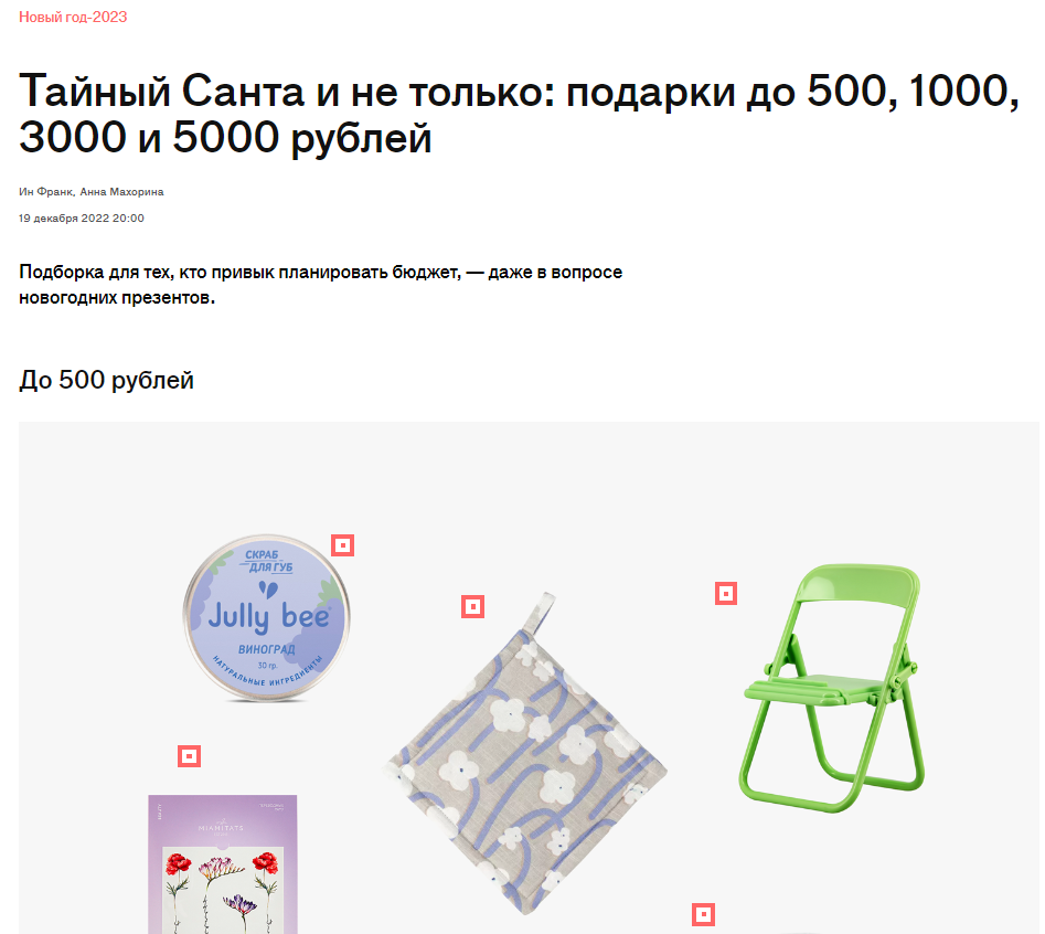 daily.afisha.ru: прихватка Tkano в подборке подарков