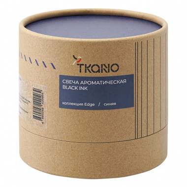 картинка Свеча ароматическая с деревянным фитилём Black Ink из коллекции Edge, синий от магазина Tkano