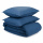 Комплект постельного белья темно-синего цвета из органического стираного хлопка из коллекции Essential