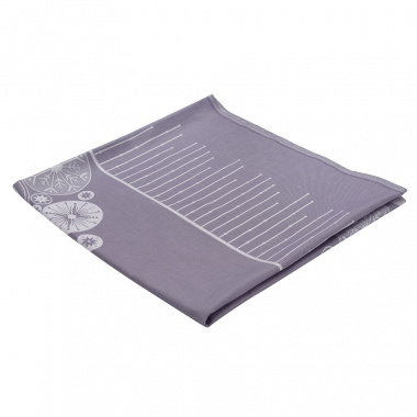 картинка Скатерть из хлопка фиолетово-серого цвета с жаккардовым рисунком Ледяные узоры из коллекции New Year Essential от магазина Tkano