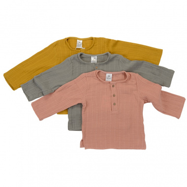 картинка Рубашка из хлопкового муслина цвета пыльной розы из коллекции Essential от магазина Tkano