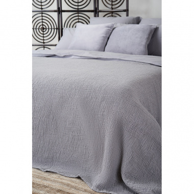 картинка Комплект постельного белья серого цвета из органического стираного хлопка из коллекции Essential от магазина Tkano