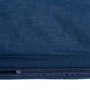 картинка Комплект постельного белья темно-синего цвета с контрастным кантом из коллекции Essential от магазина Tkano