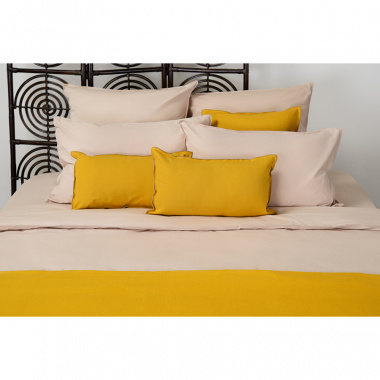 картинка Комплект постельного белья бежевого цвета из органического стираного хлопка из коллекции Essential от магазина Tkano