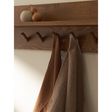 картинка Набор из двух кухонных жаккардовых полотенец коричневого цвета из коллекции Essential от магазина Tkano