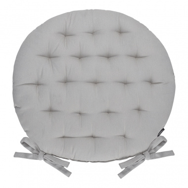 картинка Подушка на стул круглая из хлопка серого цвета из коллекции Essential от магазина Tkano