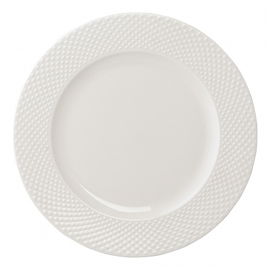 картинка Набор из двух тарелок белого цвета с фактурным рисунком из коллекции Essential, 27см от магазина Tkano