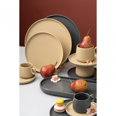 картинка Набор из двух тарелок бежевого цвета из коллекции Essential, 25 см от магазина Tkano