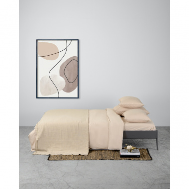 картинка Набор из двух наволочек бежевого цвета из органического стираного хлопка из коллекции Essential от магазина Tkano