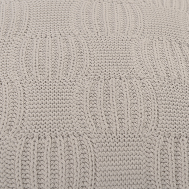 картинка Подушка из хлопка рельефной вязки светло-серого цвета из коллекции Essential, 45х45 см от магазина Tkano