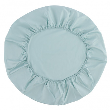 картинка Простыня круглая на резинке из сатина голубого цвета из коллекции Essential от магазина Tkano