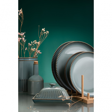 картинка Набор из двух тарелок темно-серого цвета из коллекции Kitchen Spirit, 21 см от магазина Tkano