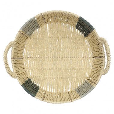 картинка Корзина плетеная круглая Bodhran Sage из коллекции Ethnic от магазина Tkano