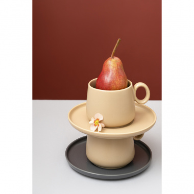 картинка Набор из двух чайных пар бежевого цвета из коллекции Essential, 250 мл от магазина Tkano