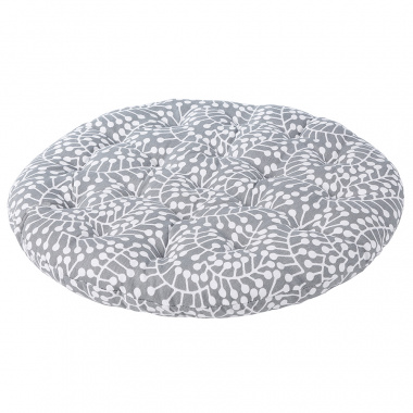 картинка Подушка на стул круглая  серого цвета с принтом Спелая Смородина из коллекции Scandinavian touch от магазина Tkano