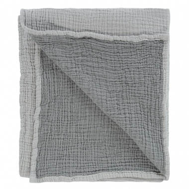 картинка Одеяло из жатого хлопка серого цвета из коллекции Essential от магазина Tkano