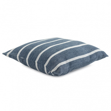 картинка Чехол на подушку декоративный в полоску темно-синего цвета из коллекции Essential от магазина Tkano