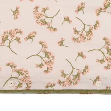 картинка Комплект постельного белья из сатина оливкового цвета с принтом "Степное цветение" из коллекции Prairie от магазина Tkano