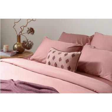 картинка Комплект постельного белья из сатина темно-розового цвета из коллекции Essential от магазина Tkano