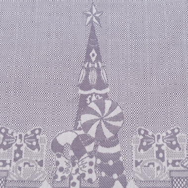 картинка Салфетка сервировочная из хлопка фиолетово-серого цвета с жаккардовым  рисунком Щелкунчик из коллекции New Year Essential от магазина Tkano