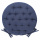 Подушка на стул круглая из хлопка темно-синего цвета из коллекции Essential