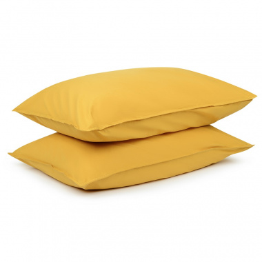 картинка Комплект постельного белья горчичного цвета из органического стираного хлопка из коллекции Essential от магазина Tkano