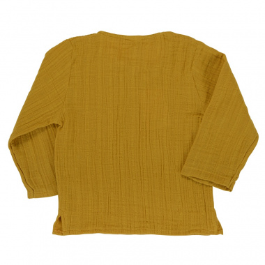 картинка Рубашка из хлопкового муслина горчичного цвета из коллекции Essential от магазина Tkano