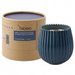 Изображение: Свеча ароматическая с деревянным фитилём Vetiver & Black cypress из коллекции Edge, синий