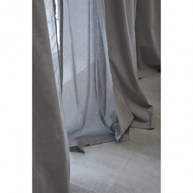 картинка Штора из хлопка двойная базовая серого цвета из коллекции Essential от магазина Tkano