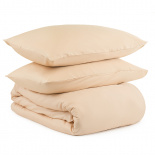 Изображение: Комплект постельного белья из сатина бежево-розового цвета из коллекции Essential