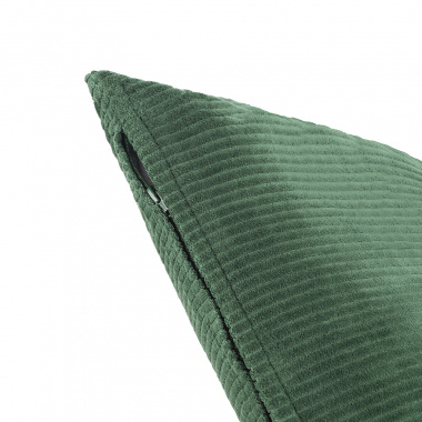 картинка Чехол на подушку фактурный из хлопкового бархата зеленого цвета  из коллекции Essential, 45х45 см от магазина Tkano