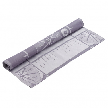 картинка Салфетка сервировочная из хлопка фиолетово-серого цвета с жаккардовым рисунком Ледяные узоры из коллекции New Year Essential от магазина Tkano